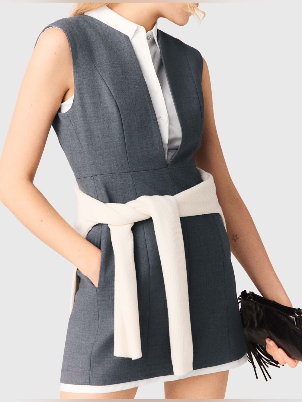 Maje Layered-effect tailored dress - Picture 8 of 10